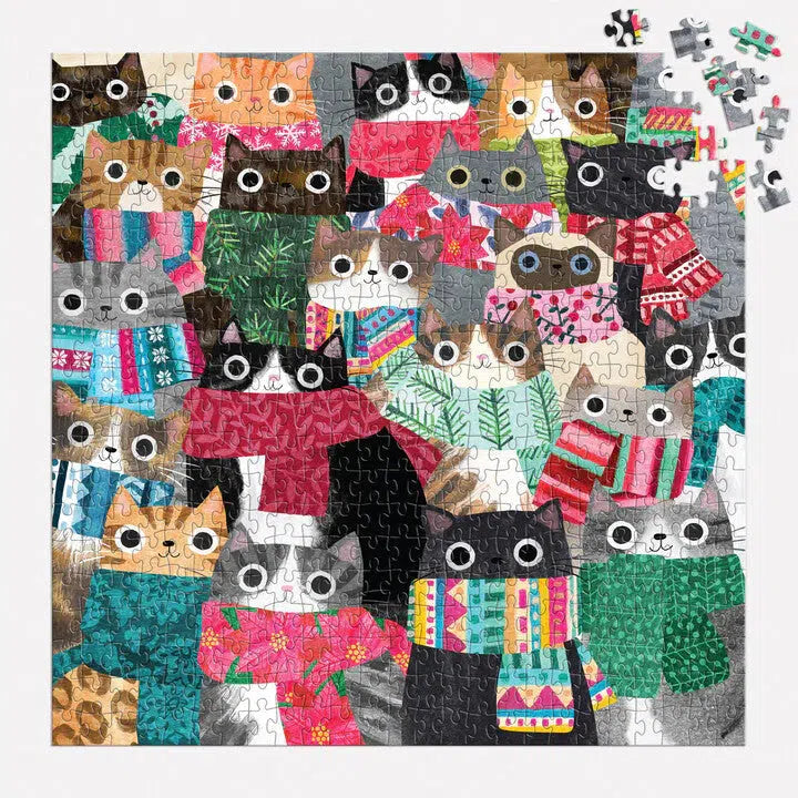 Wintry Cats 500 Piece Jigsaw Puzzle Galison