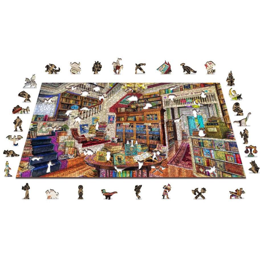 Wish Upon a Bookshop 1010 Piece Wood Jigsaw Puzzle Wooden City