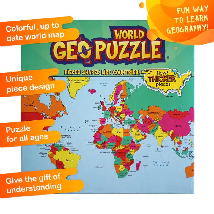 World GeoPuzzle 68 Piece Jigsaw Puzzle Geotoys