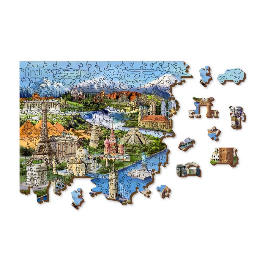 World Landmarks 300 Piece Wood Jigsaw Puzzle Wooden City