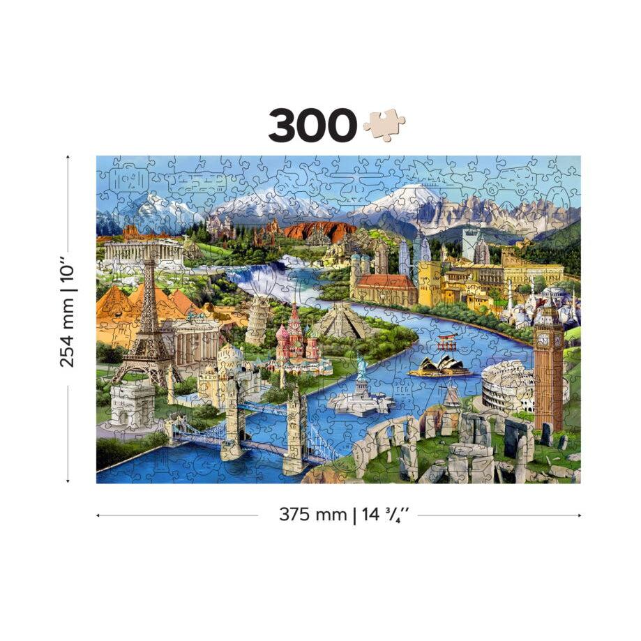 World Landmarks 300 Piece Wood Jigsaw Puzzle Wooden City