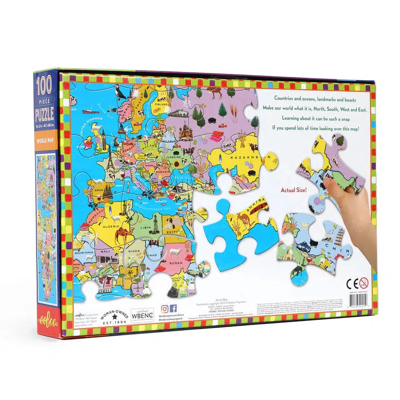 World Map 100 Piece Jigsaw Puzzle eeBoo