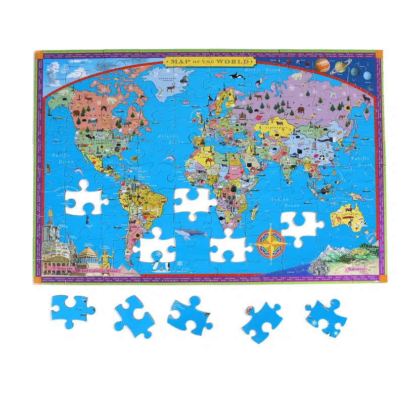 World Map 100 Piece Jigsaw Puzzle eeBoo