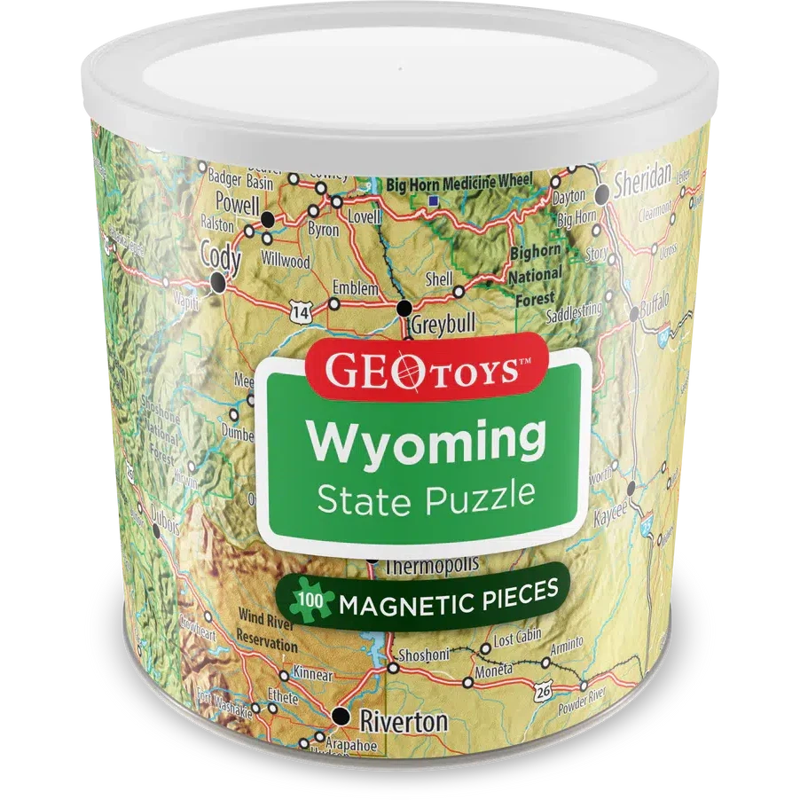 Wyoming State 100 Piece Magnetic Jigsaw Puzzle Geotoys