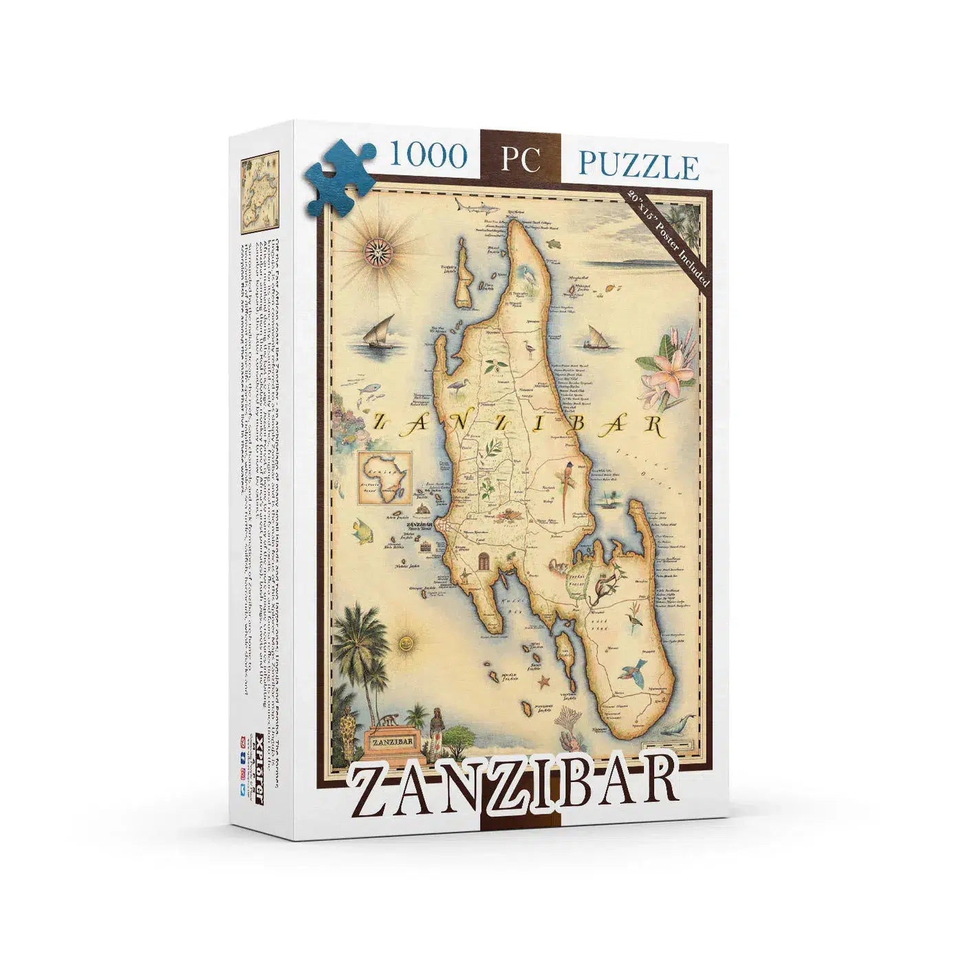 Zanzibar 1000 Piece Jigsaw Puzzle Xplorer Maps