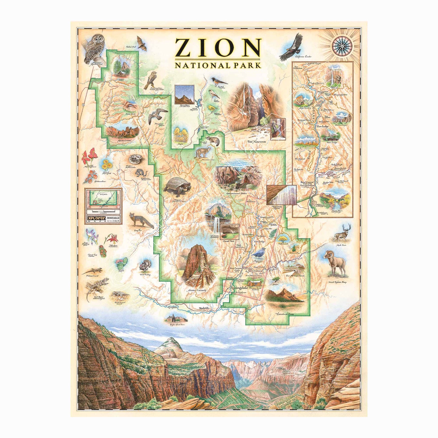 Zion National Park 1000 Piece Jigsaw Puzzle Xplorer Maps