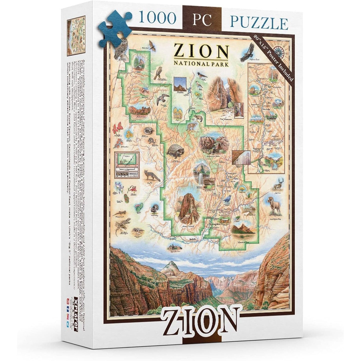 Zion National Park 1000 Piece Jigsaw Puzzle Xplorer Maps