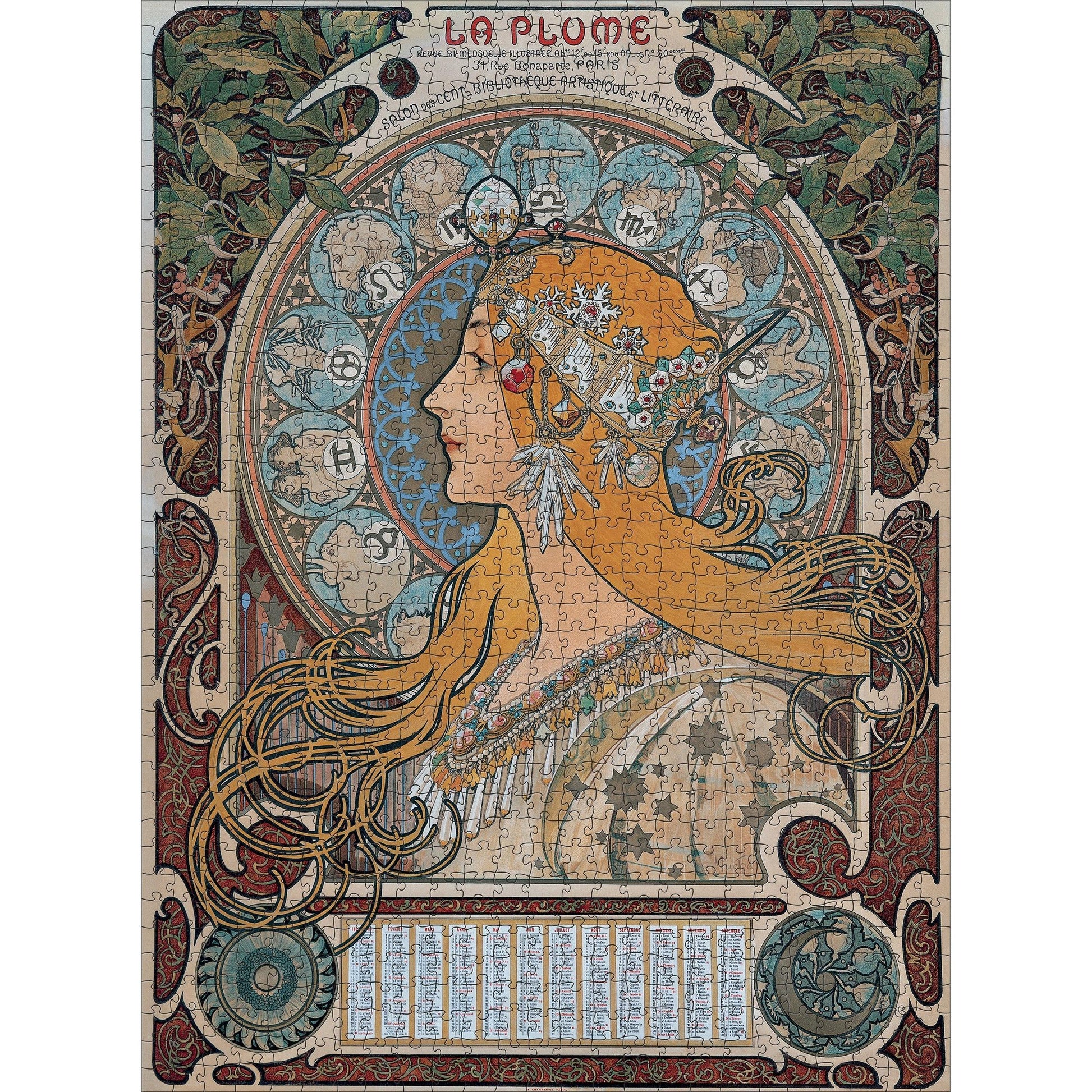 Zodiac by Mucha 1000 Piece Jigsaw Puzzle Pomegranate