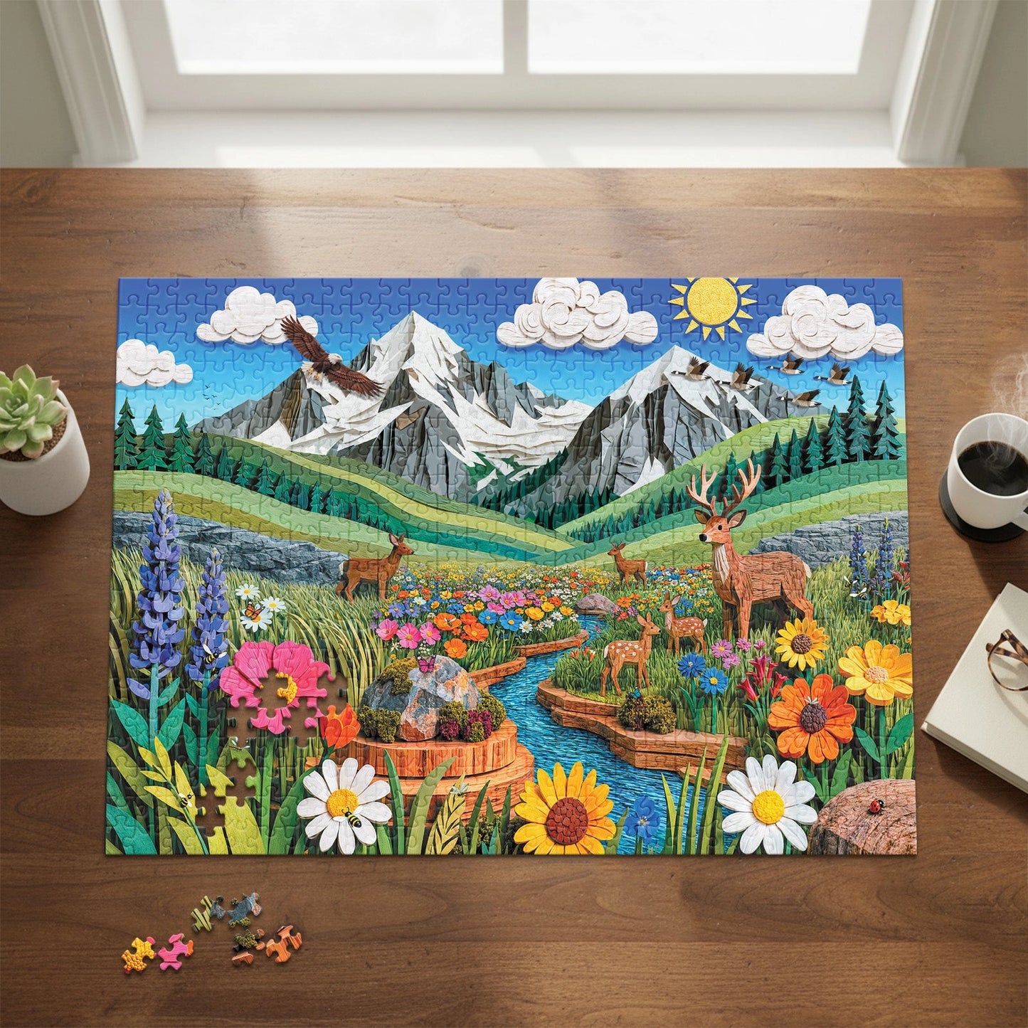 Alpine Meadow 500 Piece Jigsaw Puzzle Final Piece
