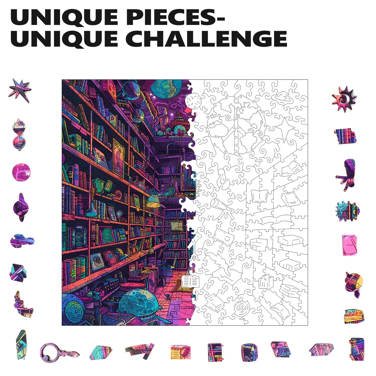 Chaos Chronicles 300 Piece Wooden Jigsaw Puzzle Trippy