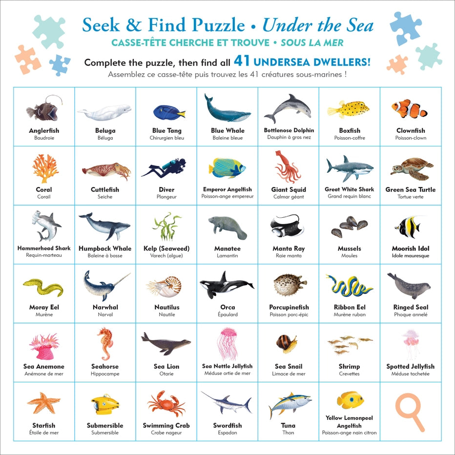 Under the Sea 100 Piece Seek & Find Jigsaw Puzzle Peter Pauper