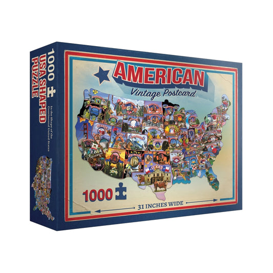 American Vintage Postcards 1000 Piece Shaped Jigsaw Puzzle TDC
