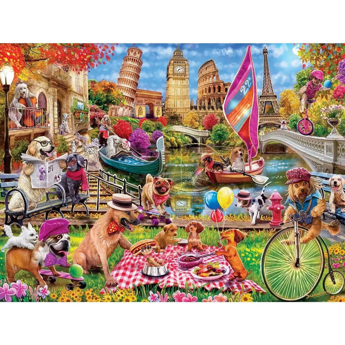 Dog Gone Days Medley 300 Piece EZ-Grip Jigsaw Puzzle Masterpieces