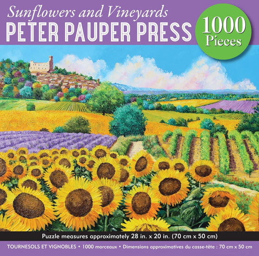 Sunflowers & Vineyards 1000 Piece Jigsaw Puzzle Peter Pauper