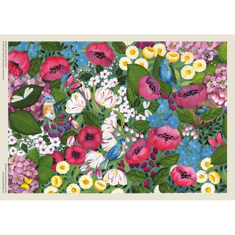 Birds & Flowers by Bex Parkin 1000 Piece Jigsaw Puzzle Flame Tree
