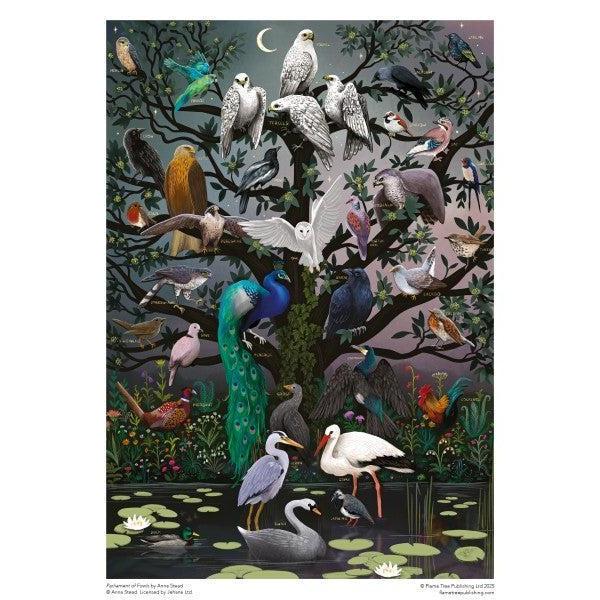 Parliament of Owls by Anna Stead 1000 Piece Jigsaw Puzzle Flame Tree