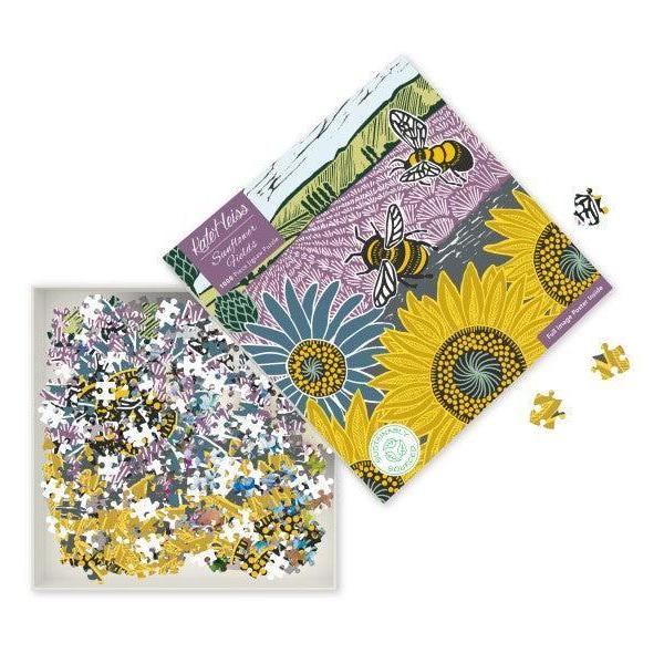 Sunflower Fields by Kate Heiss 1000 Piece Jigsaw Puzzle Flame Tree