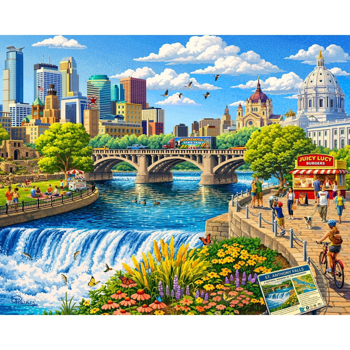 Twin Cities Minnesota 1000 Piece Jigsaw Puzzle Boardwalk