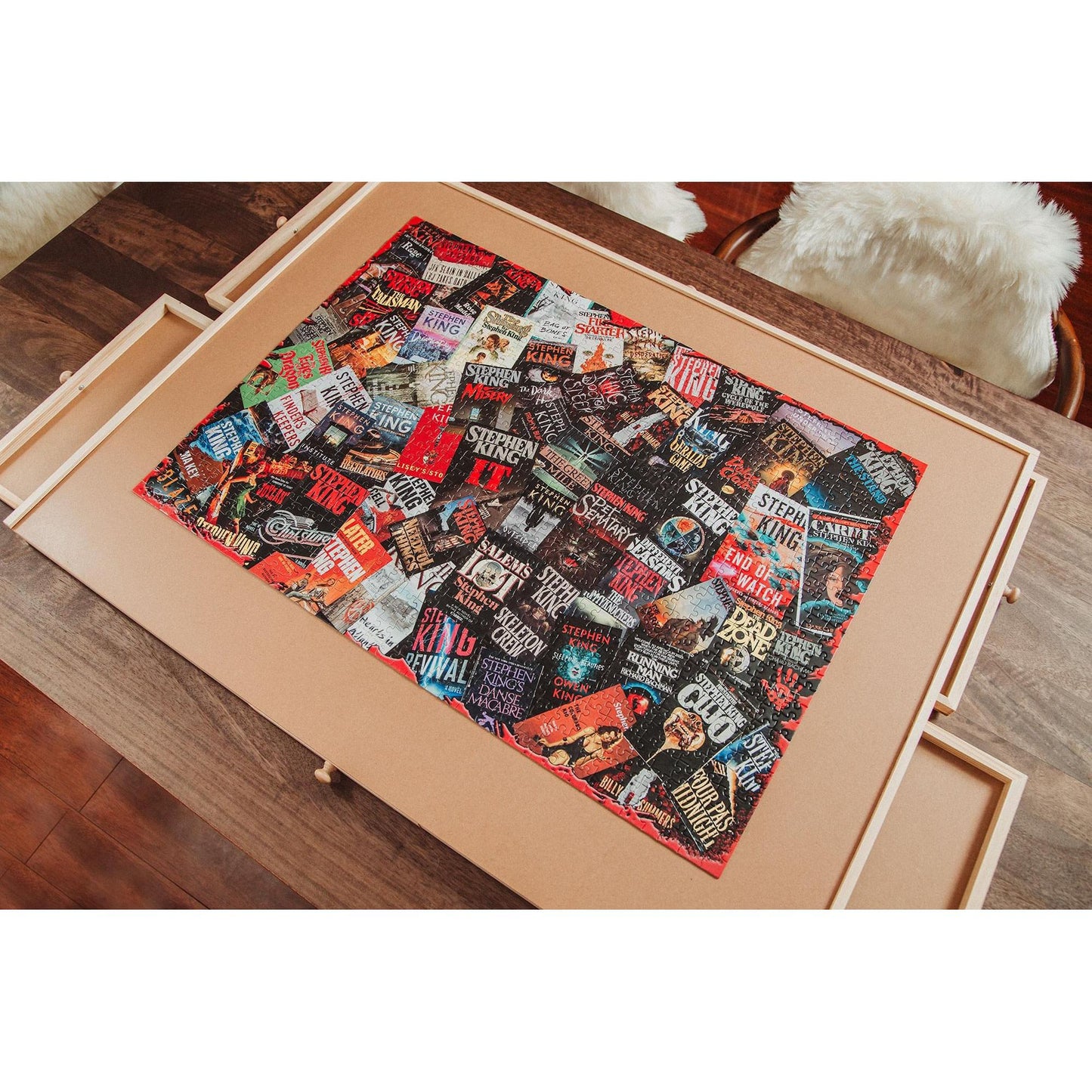 King of Horrors Stephen King Book Covers 1000 Piece Jigsaw Puzzle Toynk