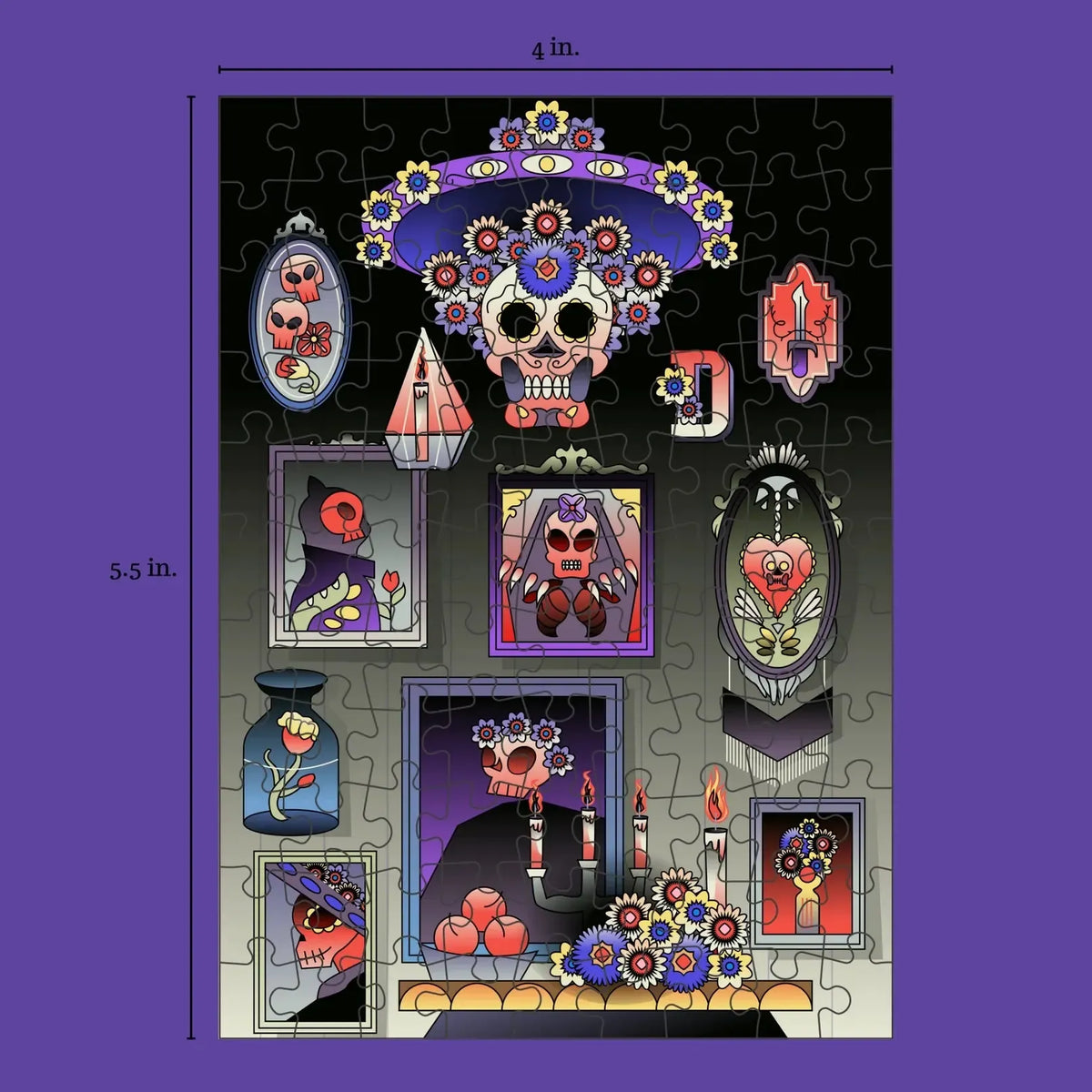 Día De Muertos 99 Piece Mini Jigsaw Puzzle Puzzledly