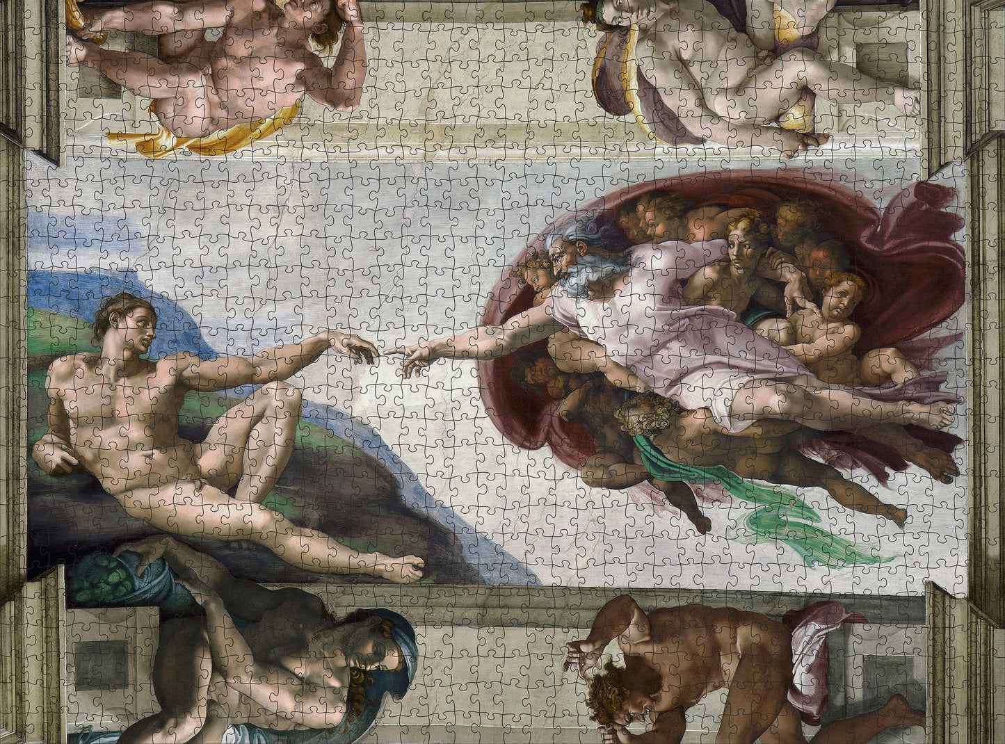 The Creation of Adam by Michelangelo 1000 Piece Jigsaw Puzzle Pomegranate