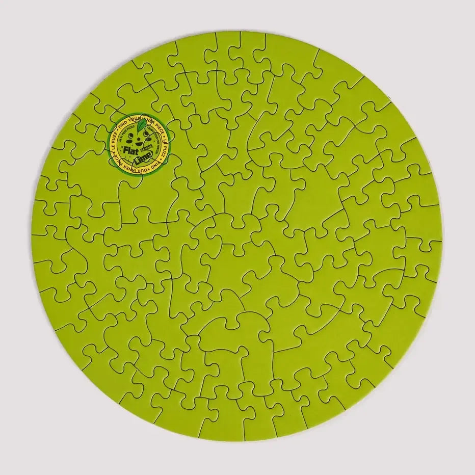 Flat Lime 81 Piece Round Jigsaw Puzzle Le Puzz