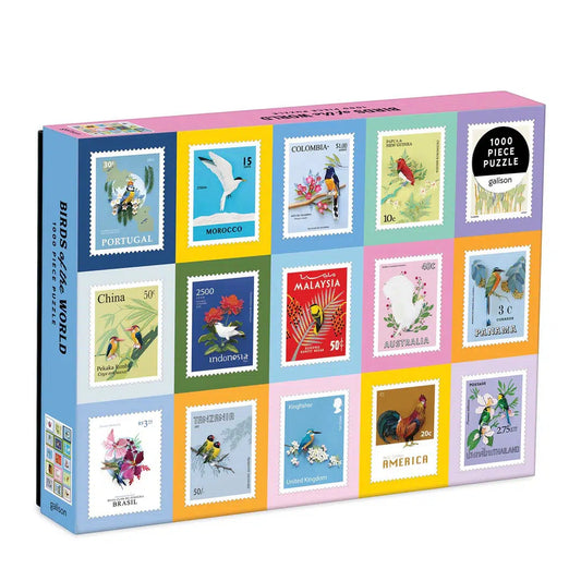 Birds of the World Stamps 1000 Piece Jigsaw Puzzle Galison