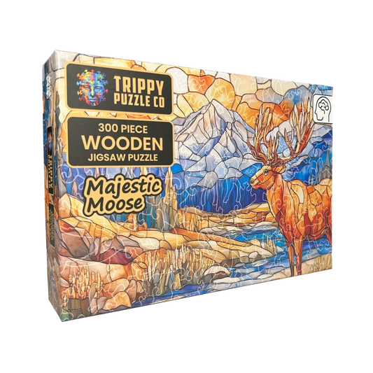 Majestic Moose 300 Piece Wooden Jigsaw Puzzle Trippy