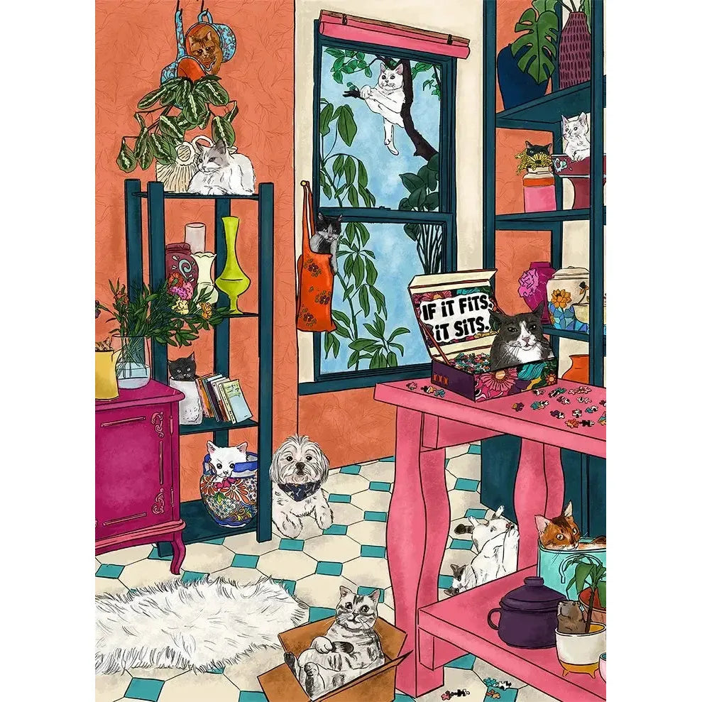 If it Fits, it Sits. 1000 Piece Soft Touch Jigsaw Puzzle Ellembee