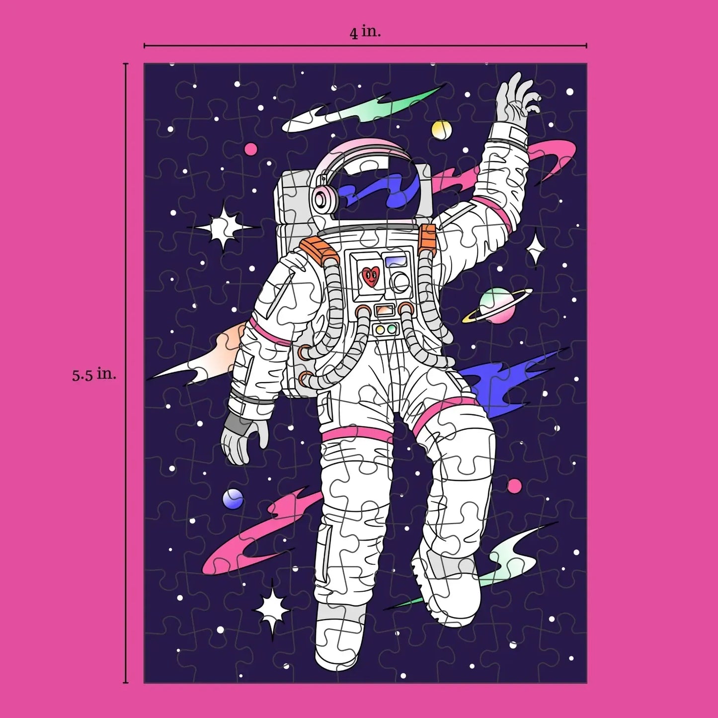 Astronaut 99 Piece Mini Jigsaw Puzzle Puzzledly