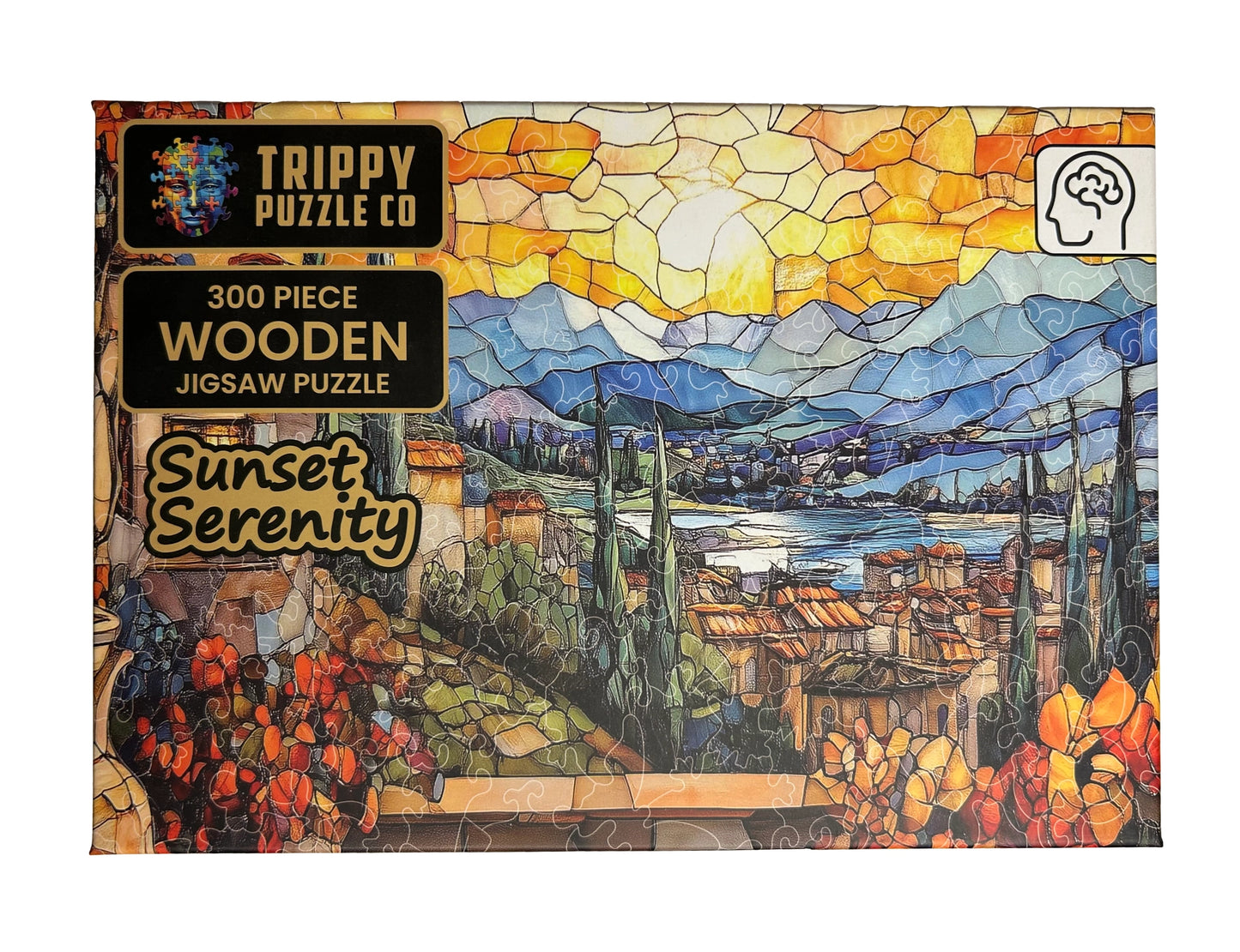 Sunset Serenity 300 Piece Wooden Jigsaw Puzzle Trippy