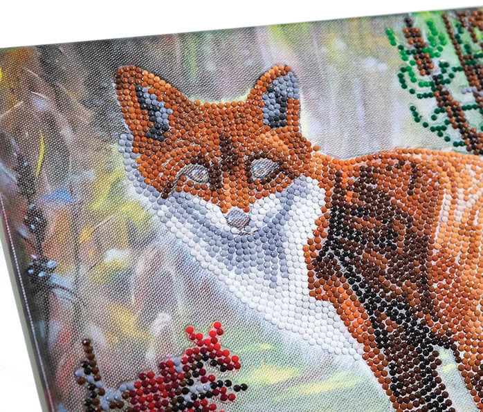 Autumn Fox Crystal Art Framed Canvas Kit Craft Buddy