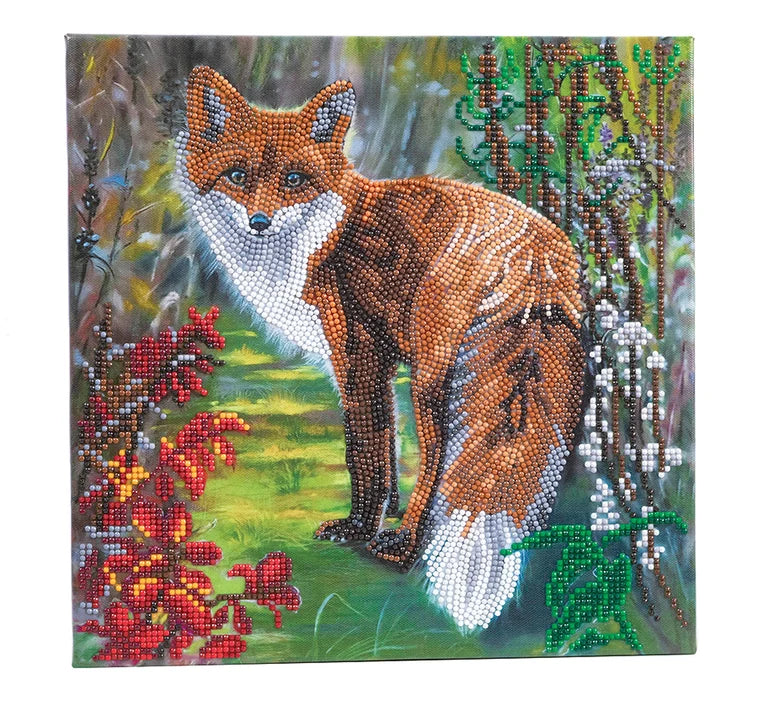 Autumn Fox Crystal Art Framed Canvas Kit Craft Buddy