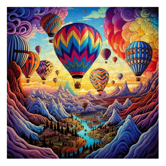 Rainbow Ride 300 Piece Wooden Jigsaw Puzzle Trippy