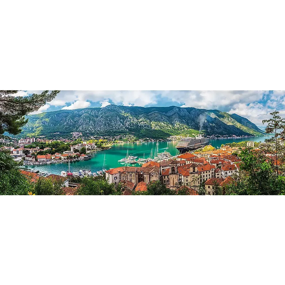 Kotor Montenegro, Adriatic Coast 500 Piece Panoramic Jigsaw Puzzle Trefl