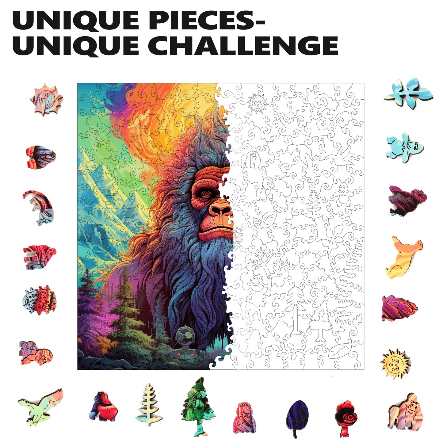 Yeti Yonder 300 Piece Wooden Jigsaw Puzzle Trippy