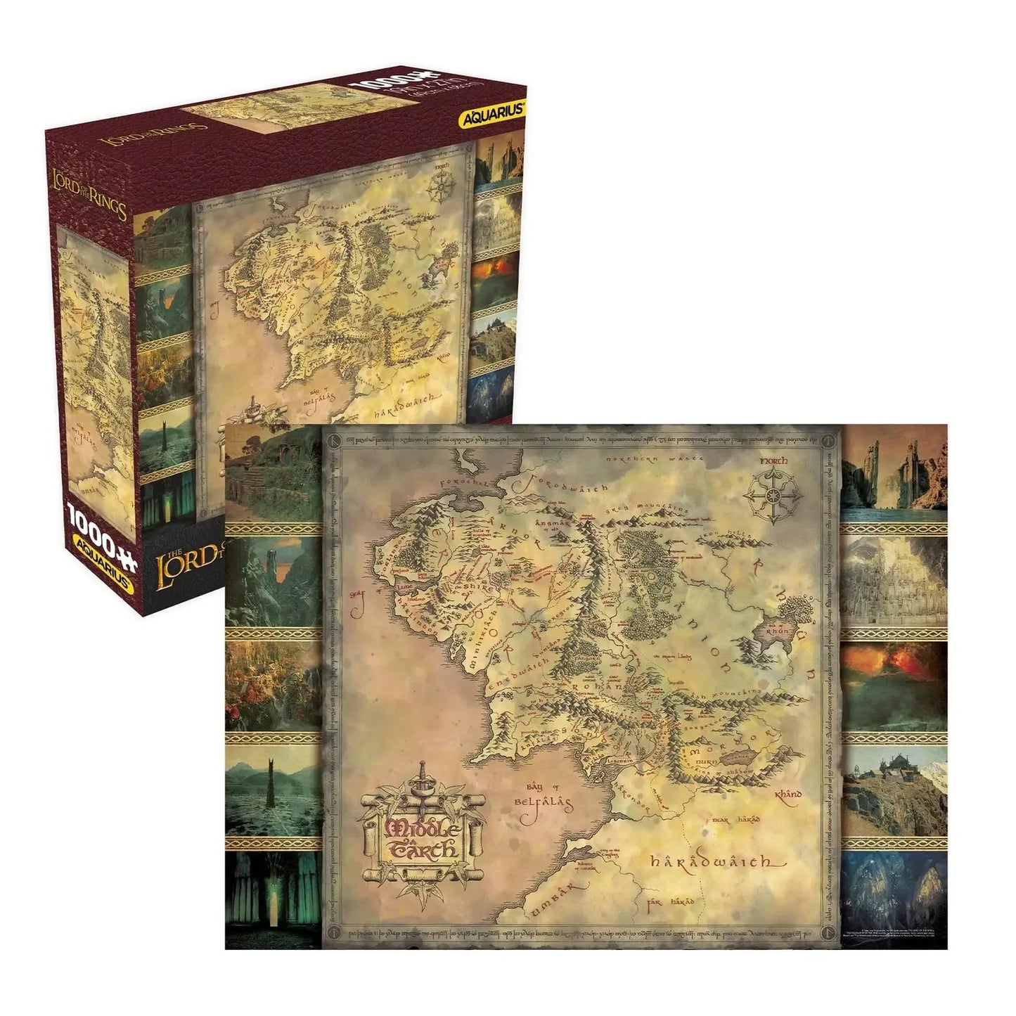 Lord of the Rings Map 1000 Piece Jigsaw Puzzle Aquarius