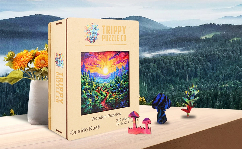 Kaleido Kush 300 Piece Wooden Jigsaw Puzzle Trippy
