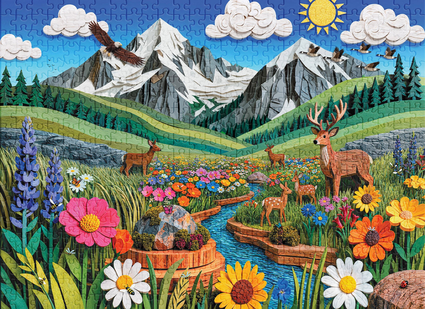 Alpine Meadow 500 Piece Jigsaw Puzzle Final Piece