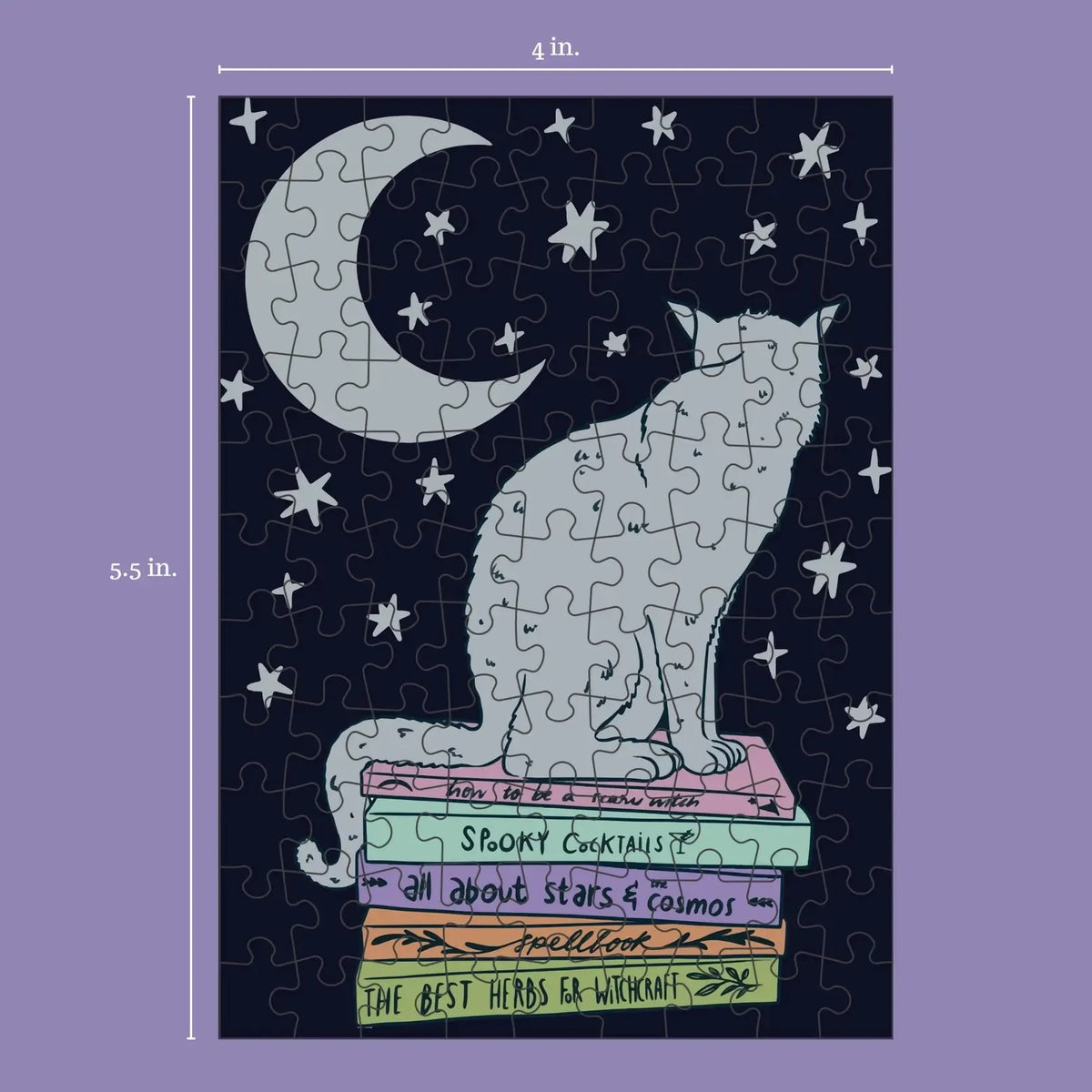 Spooky Cat 99 Piece Mini Jigsaw Puzzle Puzzledly