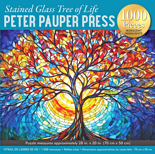 Stained Glass Tree of Life 1000 Piece Jigsaw Puzzle Peter Pauper