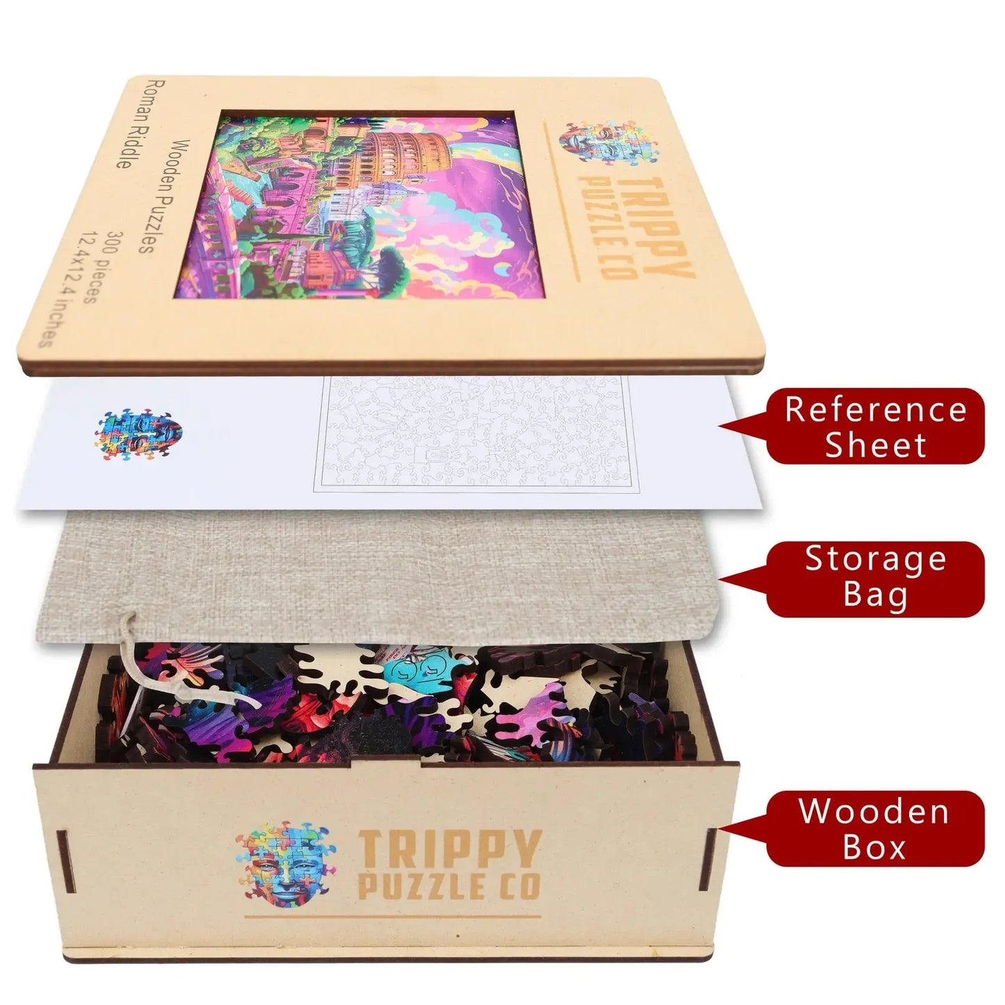 Roman Riddle 300 Piece Wooden Jigsaw Puzzle Trippy