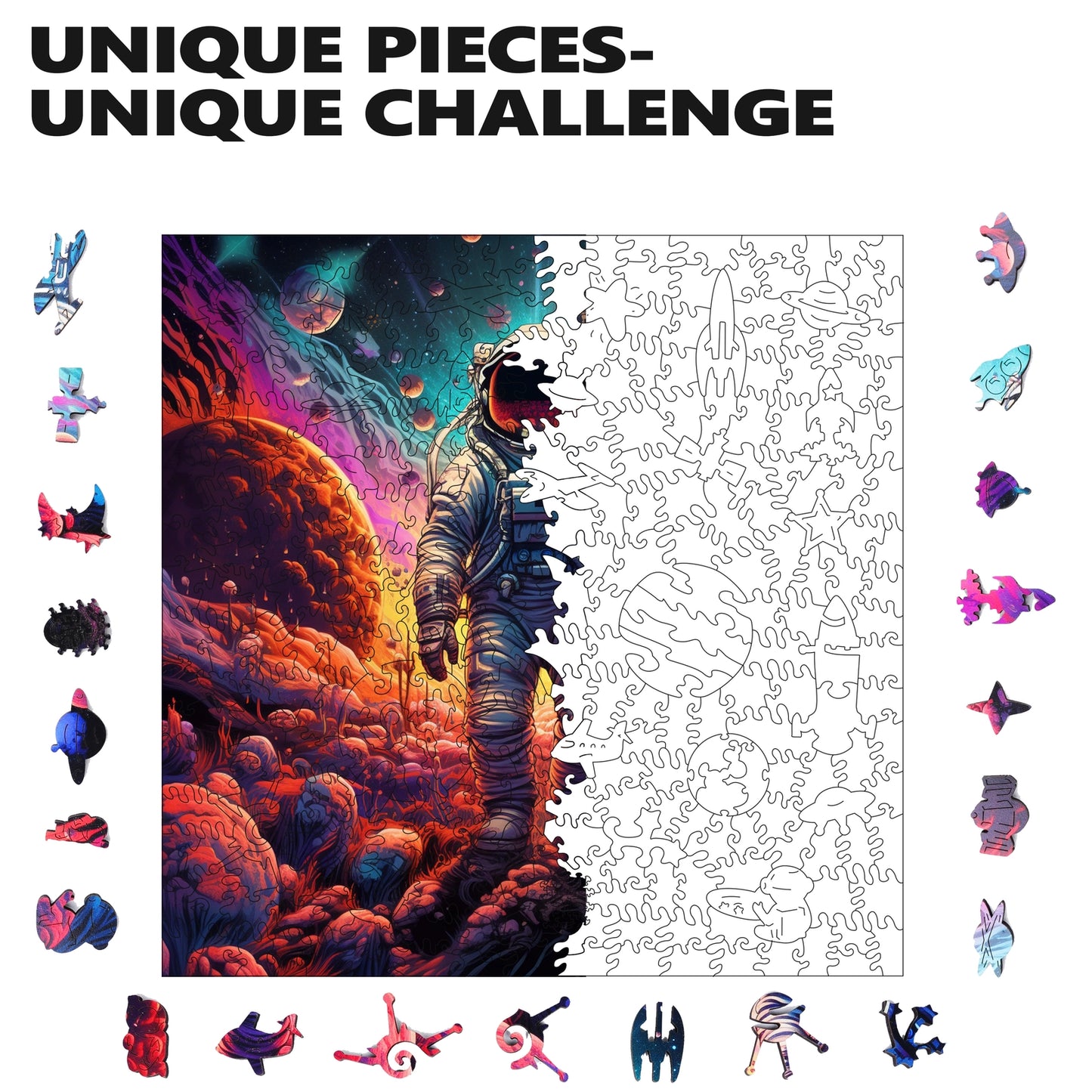 Galactic Groove 300 Piece Wooden Jigsaw Puzzle Trippy