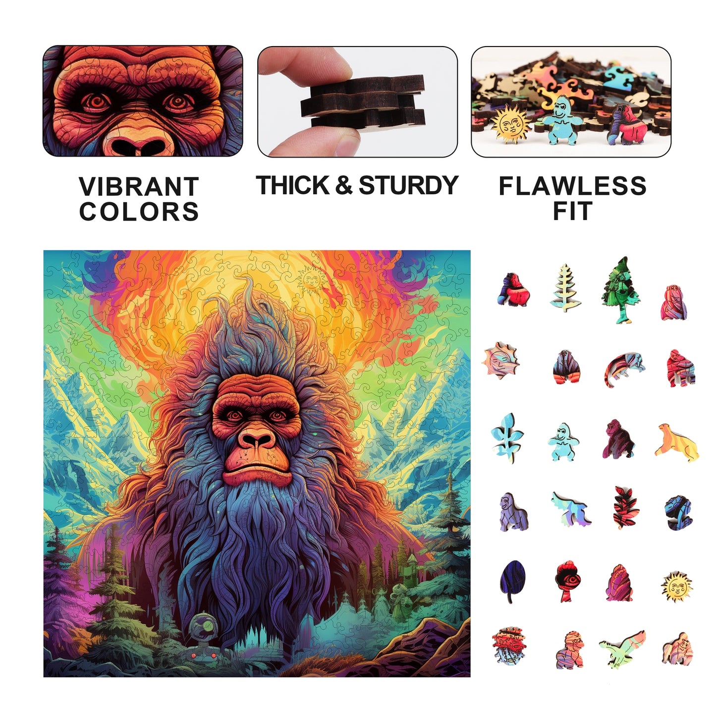 Yeti Yonder 300 Piece Wooden Jigsaw Puzzle Trippy