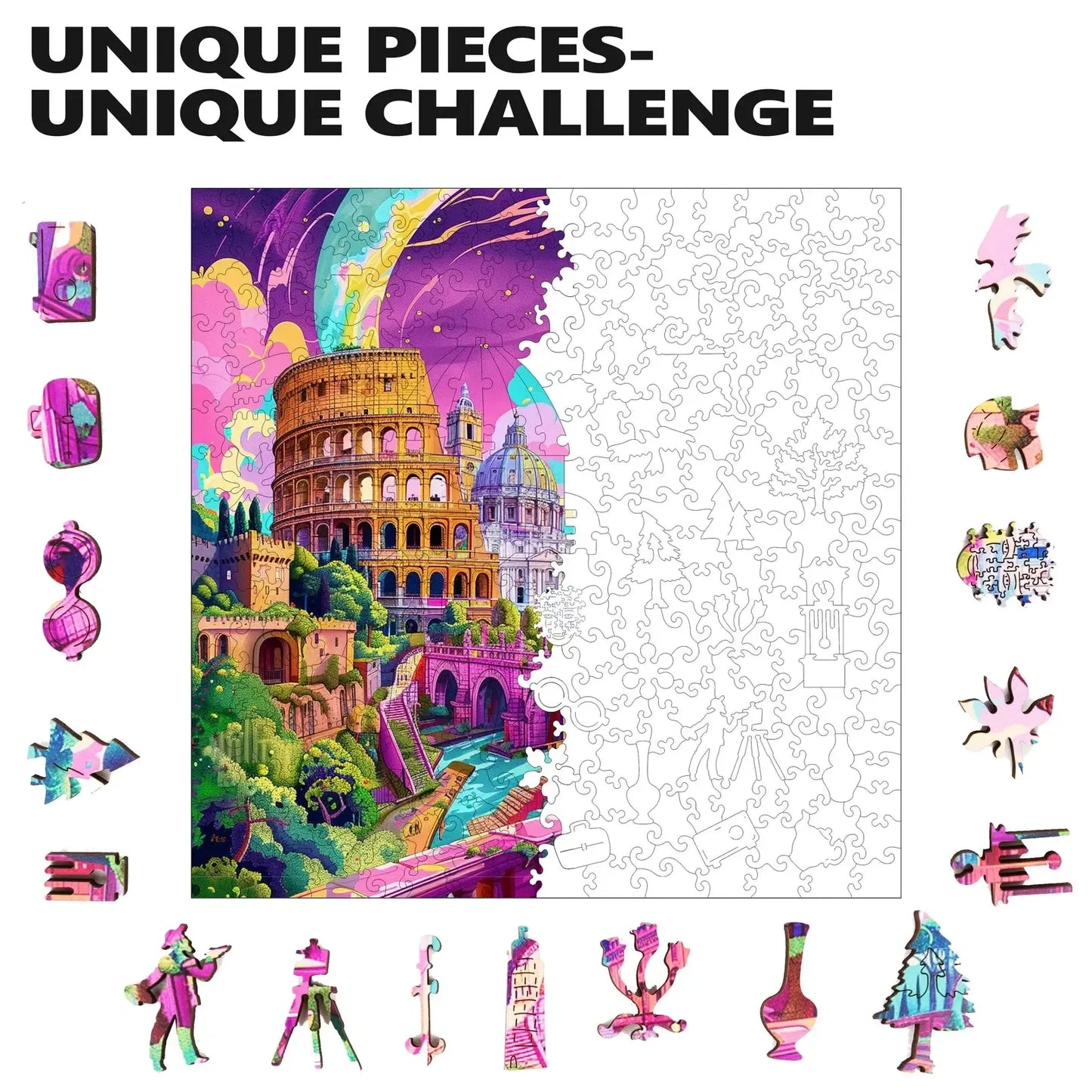 Roman Riddle 300 Piece Wooden Jigsaw Puzzle Trippy