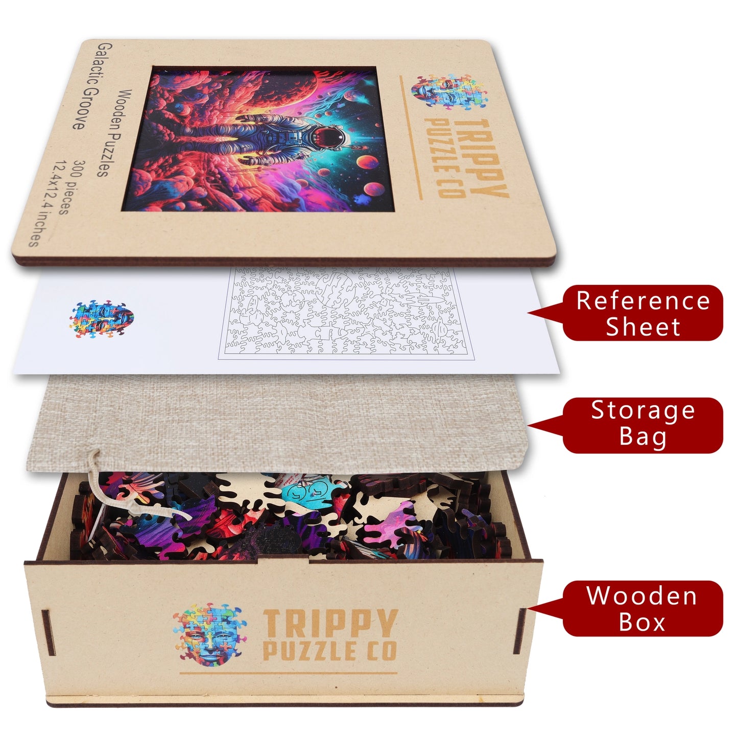 Galactic Groove 300 Piece Wooden Jigsaw Puzzle Trippy
