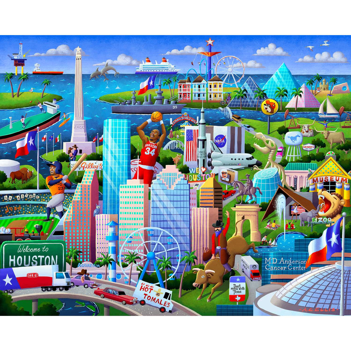 Houston Texas 1000 Piece Jigsaw Puzzle Boardwalk