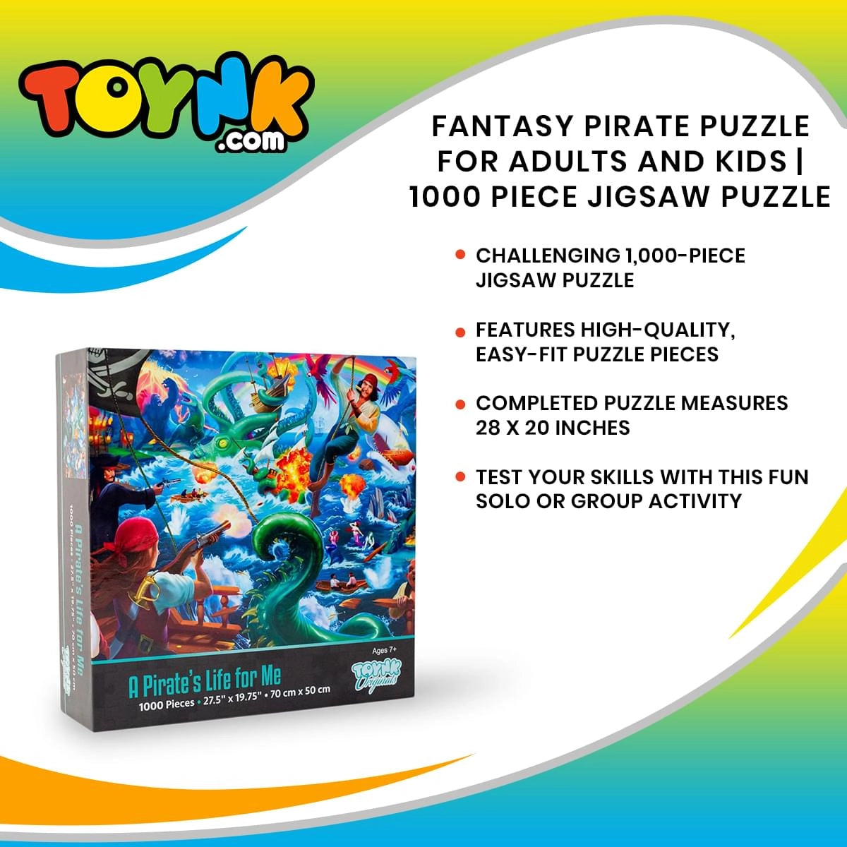 A Pirate's Life for Me 1000 Piece Jigsaw Puzzle Toynk