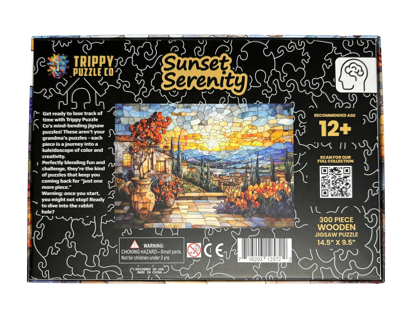 Sunset Serenity 300 Piece Wooden Jigsaw Puzzle Trippy