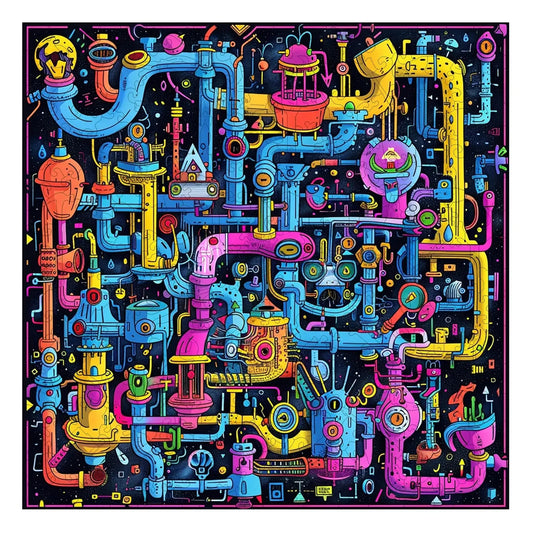 Sci-Fi Sewer 300 Piece Wooden Jigsaw Puzzle Trippy